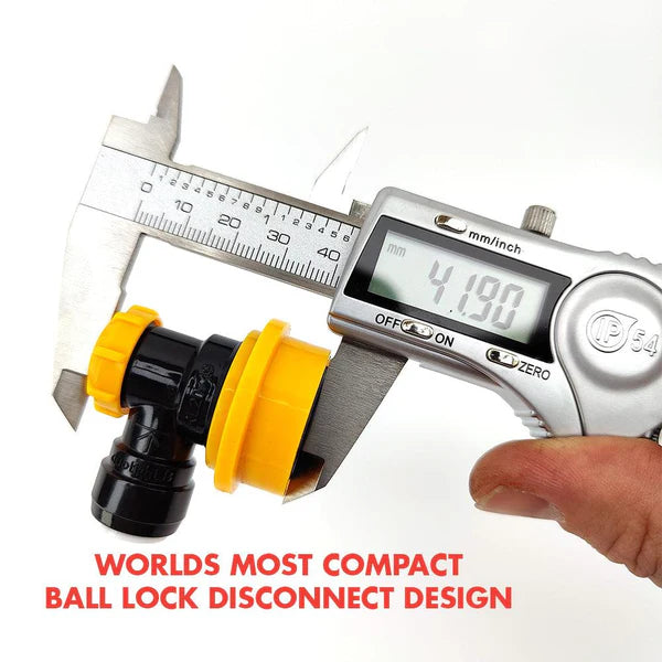 Ball Lock Disconnect 9.5mm - Yellow/Black