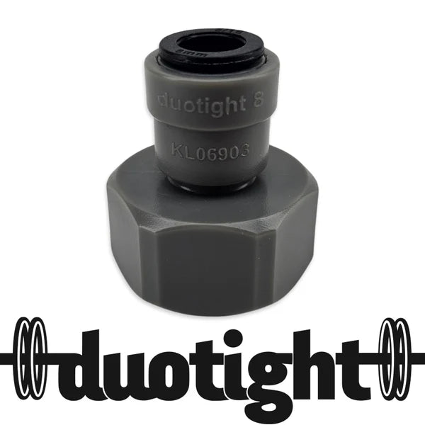Duotight 8mm Female x 5/8” Female Thread (suits Keg Couplers and Tap Shanks)