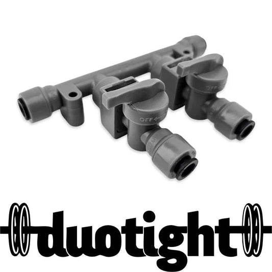 Duotight 8mm (5/16) x 2 Way Manifold with Check Valves & Isolation Valves