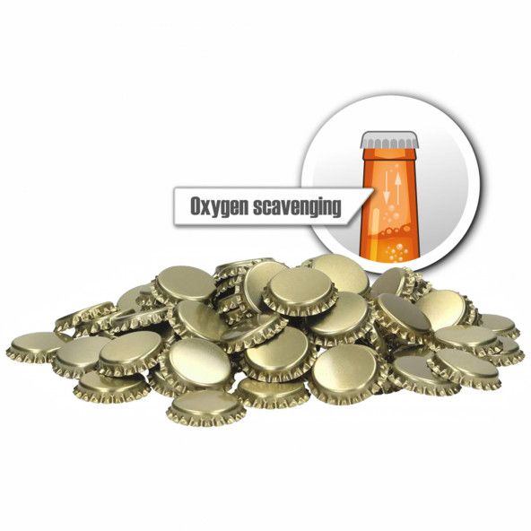 Crown Caps Gold - Oxygen Scavenging