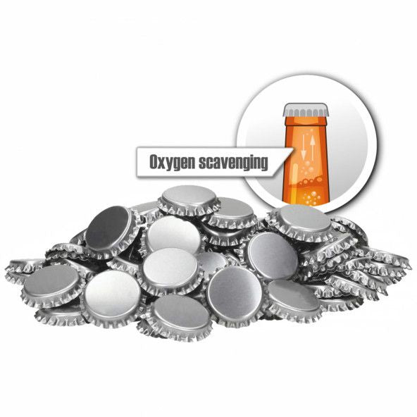 Crown Caps Silver - Oxygen Scavenging