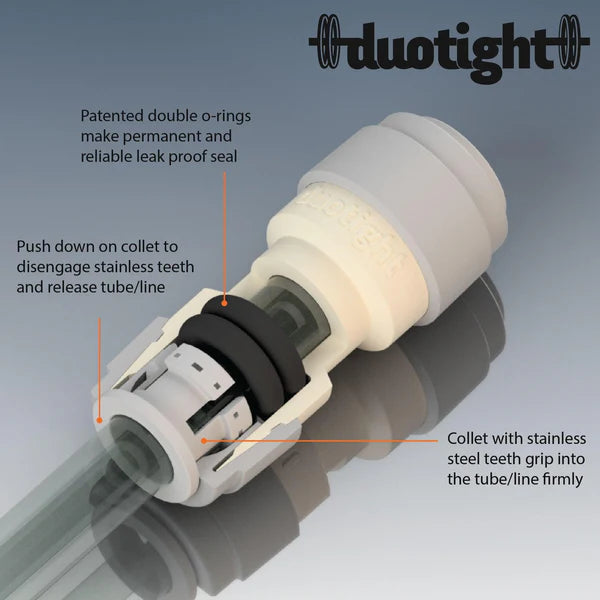 Duotight 8mm Female x 9.5mm Female Push In Elbow