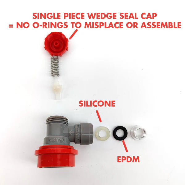 Ball Lock Disconnect 9.5mm - Red/Gray - Gas
