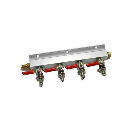 Gas Line Manifold Splitter 4 ways (MFL Thread)