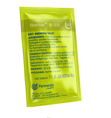 Safale S-33  Hoppy & Fruity - BeerLab Home Brew Supplies