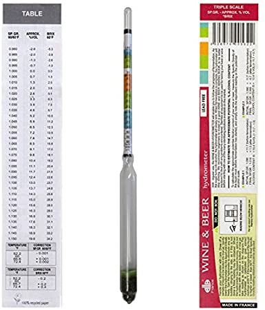 Triple scale Wine and Beer Hydrometer